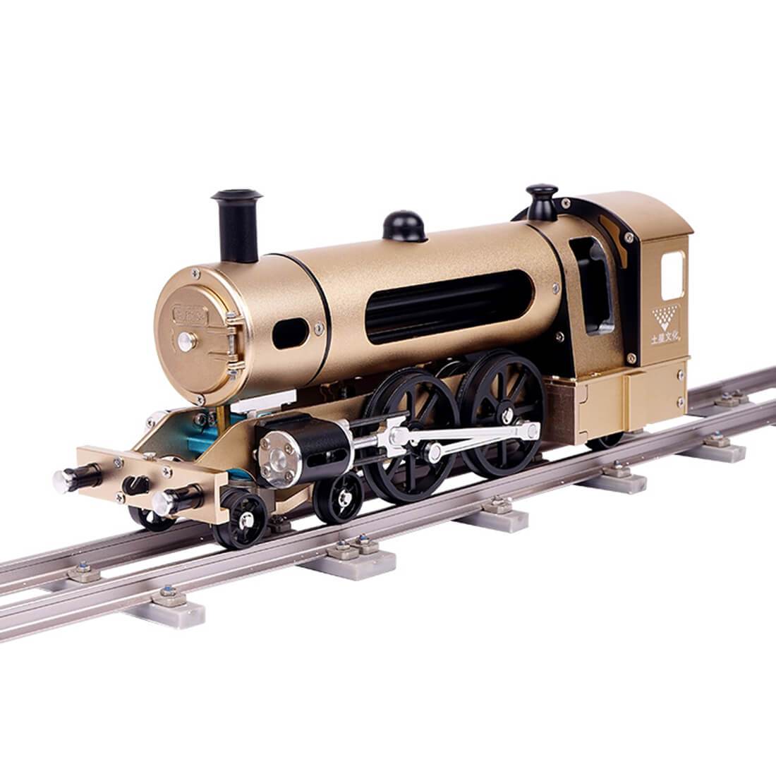 TECHING Steam Locomotive Train Assembly Engine Full Metal Hardest Build Kit with Track Gift Collection - 387Pcs