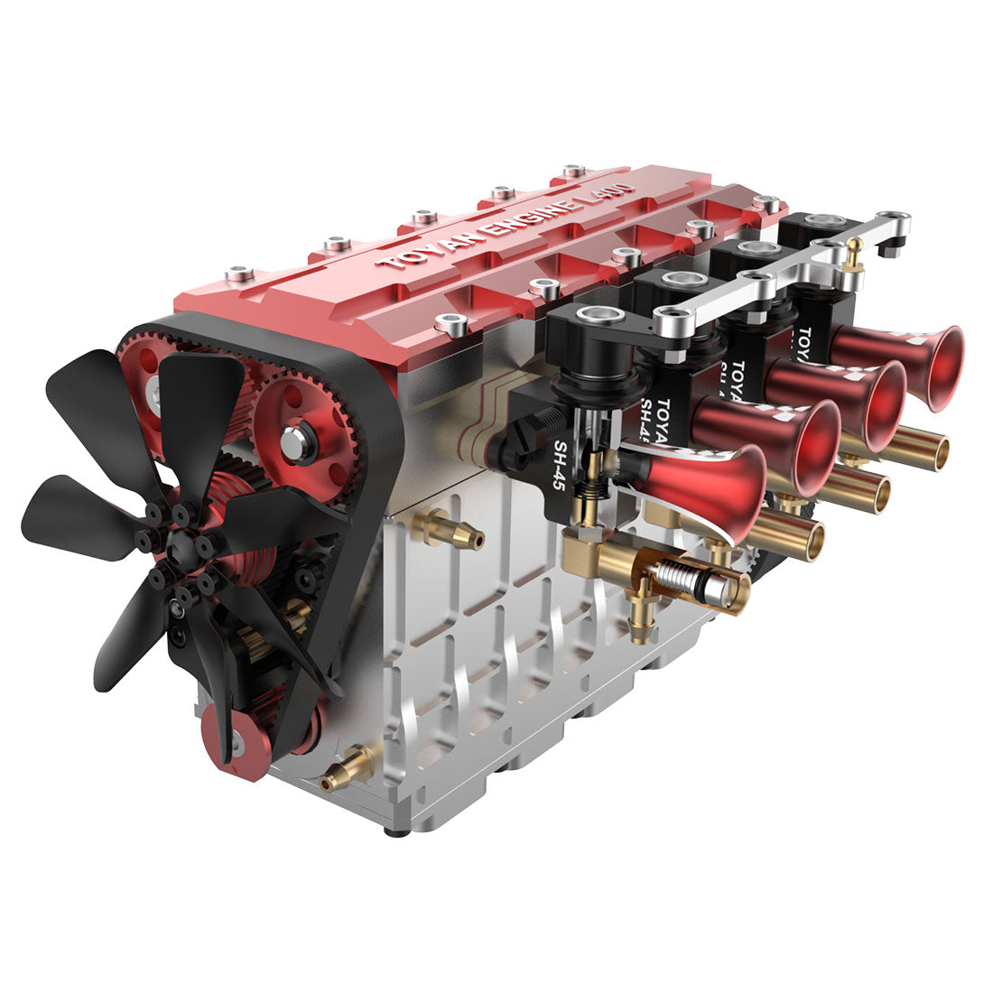TOYAN FS-L400 Engine 14cc Inline 4 Cylinder 4 Stroke Nitro Engine Model - Assembled
