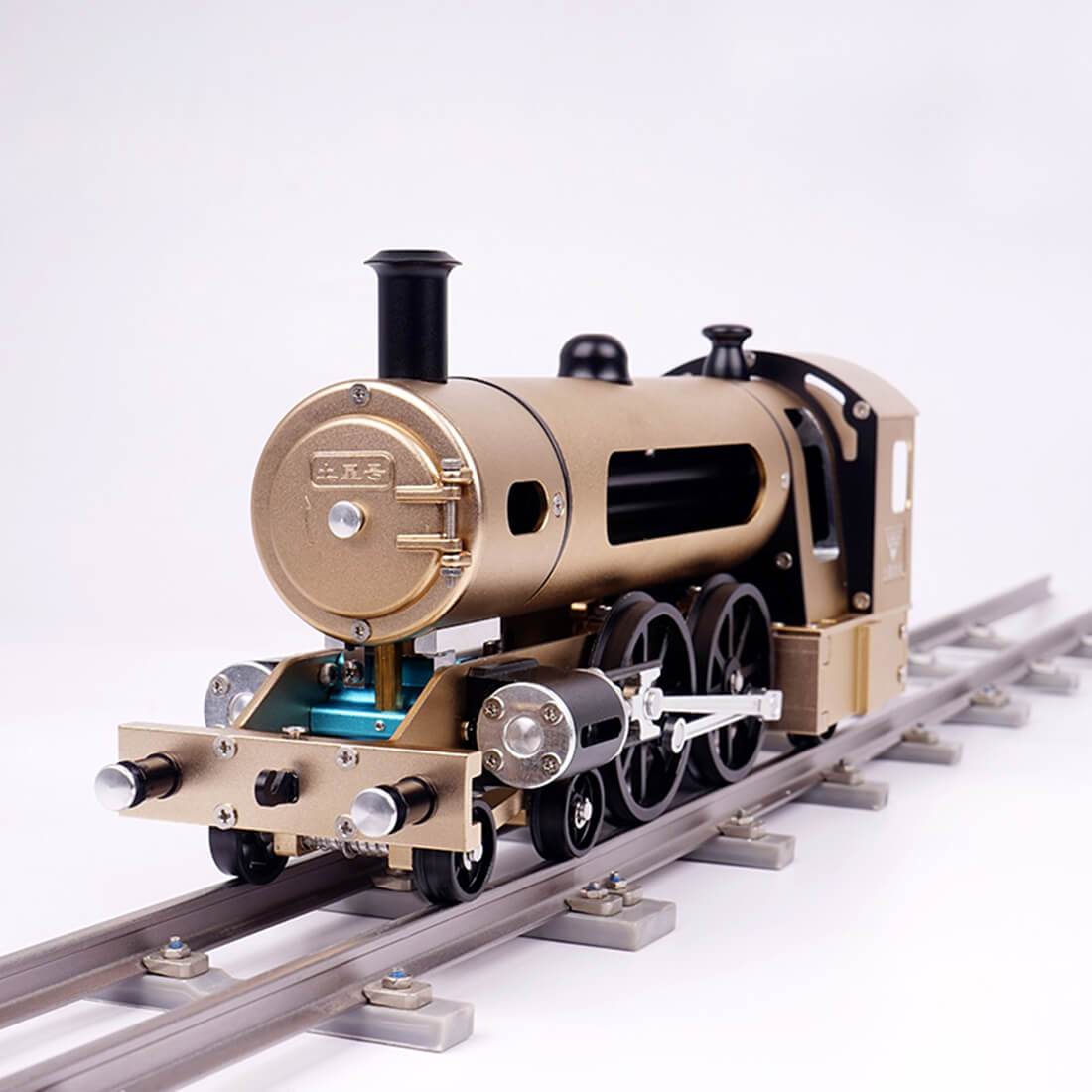 TECHING Steam Locomotive Train Assembly Engine Full Metal Hardest Build Kit with Track Gift Collection - 387Pcs