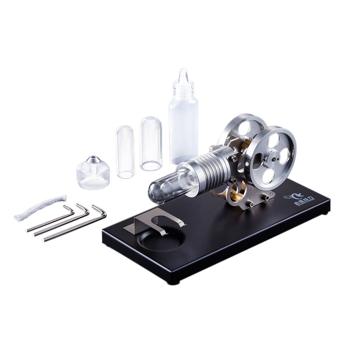 Stirling Engine DIY Manson Engine Model Set with Metal Baseplate Toy for Children