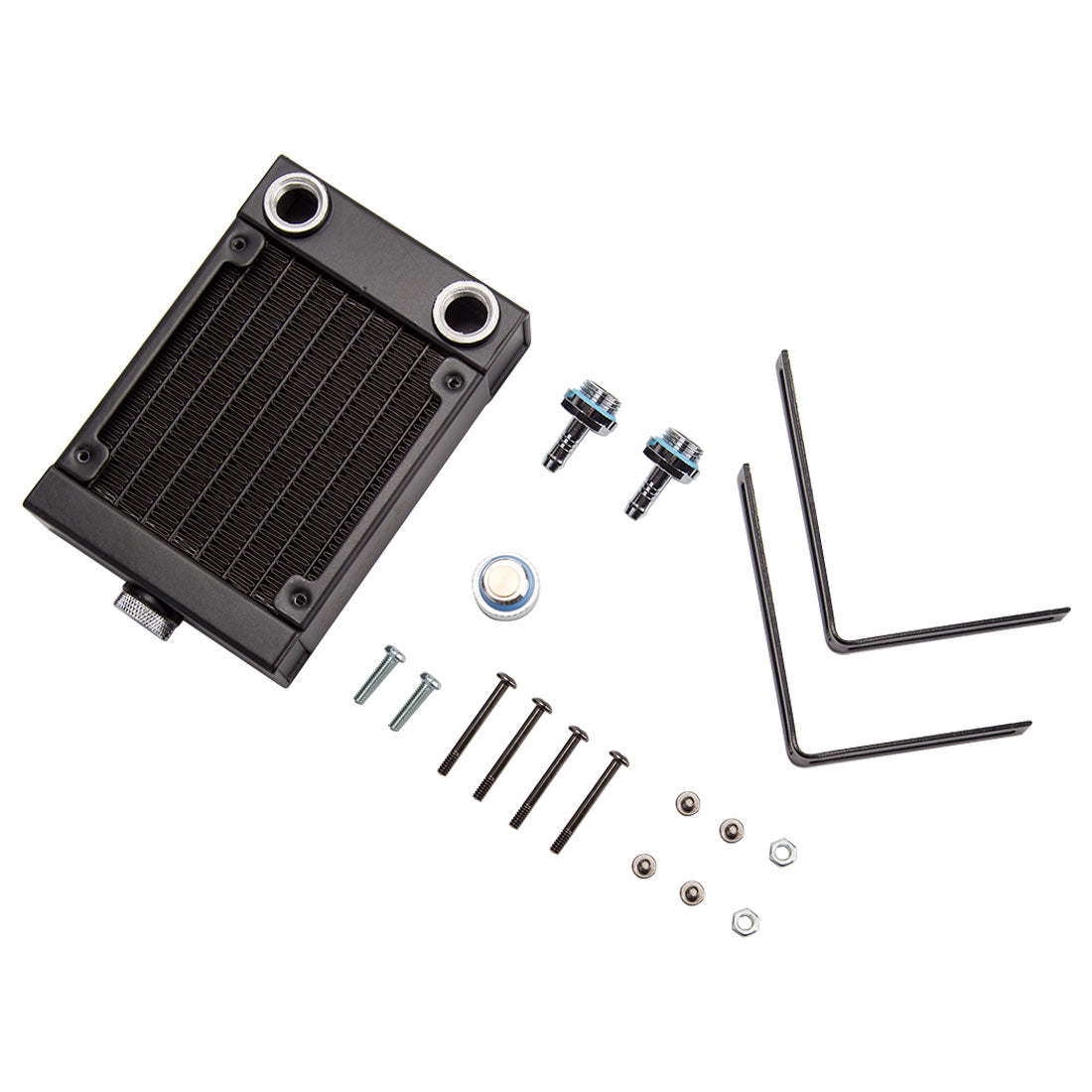 Water-Cooling Radiator Tank Water Outlet Assembly + Bracket Kit for CISON Engine Models