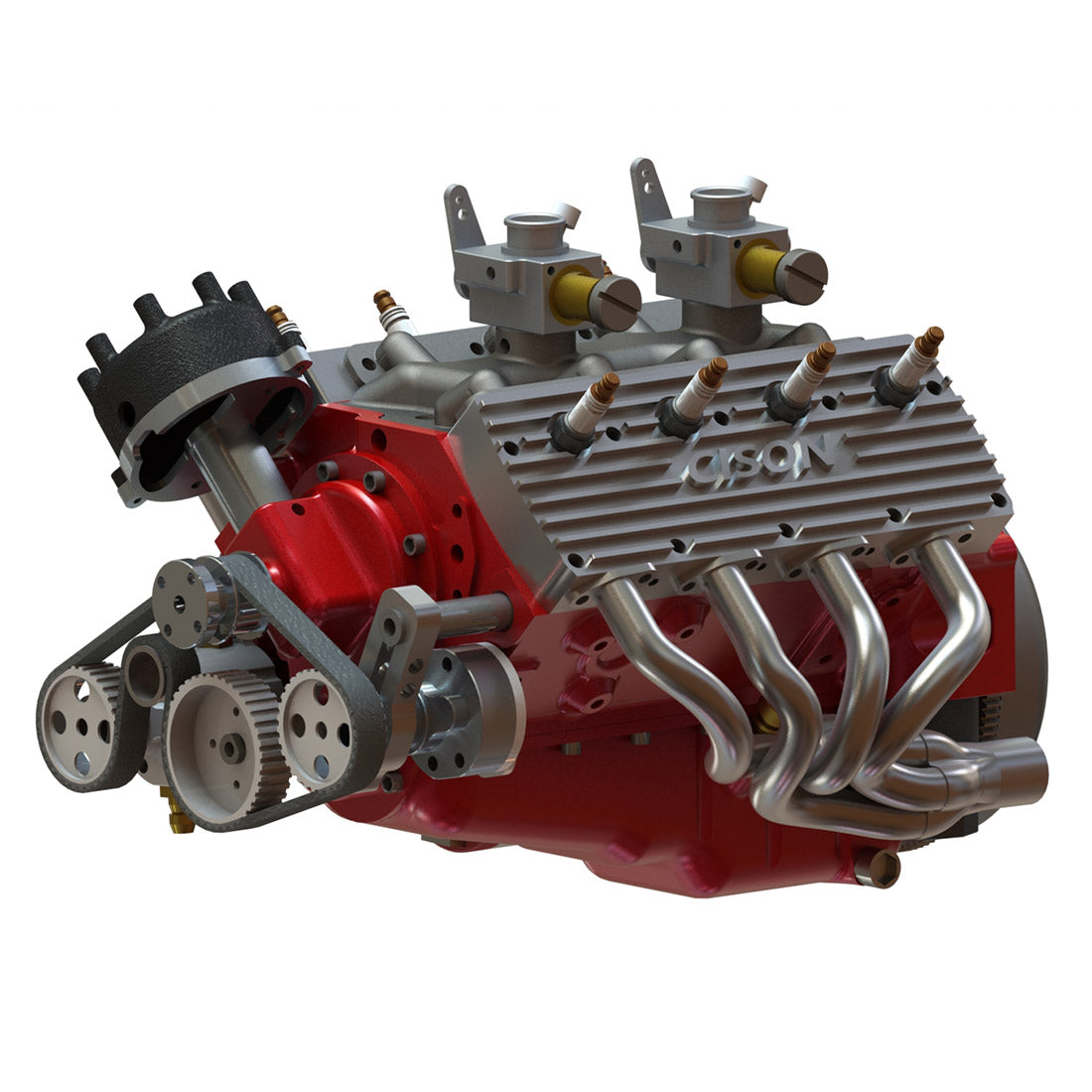 CISON Small-block 44CC 1/6 Scale Water-Cooled Flathead 4-Stroke V8 Gasoline Engine Internal Combustion Model Kit that Works