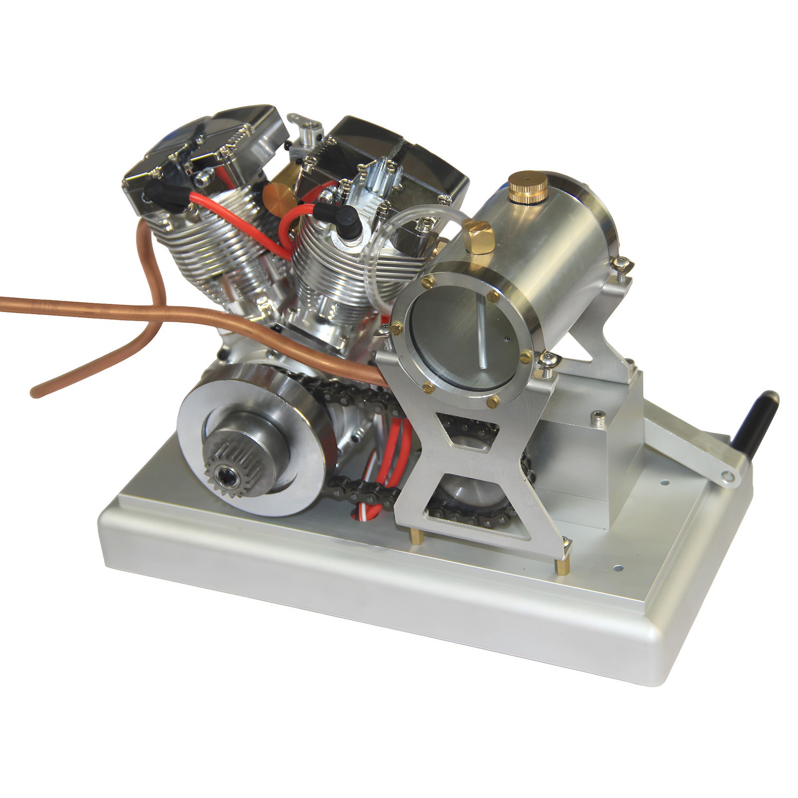 CISON FG-VT157 15.7cc V-Twin Shovelhead Engine with Upgrade Kick Starter Kit and Base - One Key Start