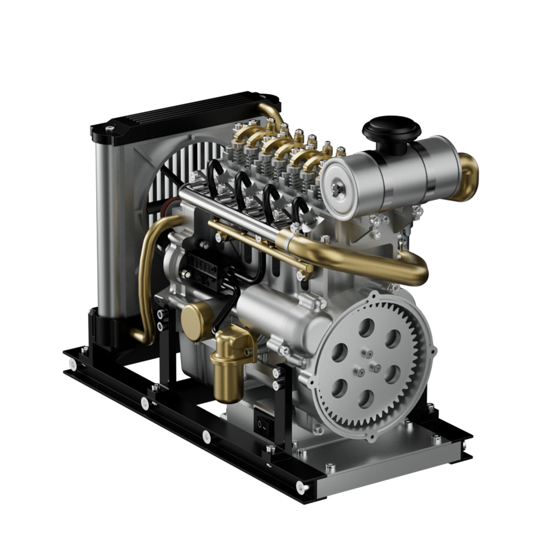 L4 Diesel Engine Model Kit that Works - Build Your Own Diesel Engine - TECHING 1: 10 Full Metal Mini L4 4 Cylinder Engine OHV Inline 4 Cylinder Engine Model Kit 300+PCS