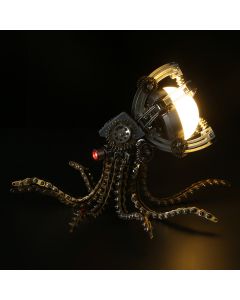3D Metal Steampunk Galaxy Craft Puzzle Mechanical Octopus with Desk Lamp Model DIY Assembly for Home Decor Creative Gift-1060PCS