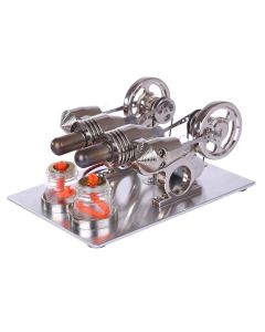 ENJOMOR Stirling Engine Model Generator with Bulb and Voltage Digital Display Meter - STEM Toy