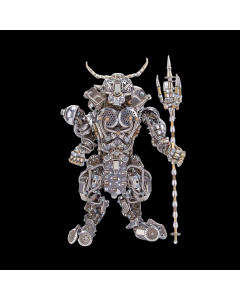 3D Bull-Headed Man DIY Mechanical Punk Demon Surrealistic Creature Metal Assembly Model Creative Ornament