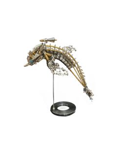 3D DIY Mechanical Dolphin Steampunk Metal Assembly Model Bionic Oceanic Creature Creative Desk Ornament