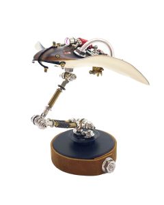 3D Mechanical Manta Ray Metal Model Kit, DIY Steampunk Assembly Puzzle with LED Light, Desktop Display Decor (200+PCS)