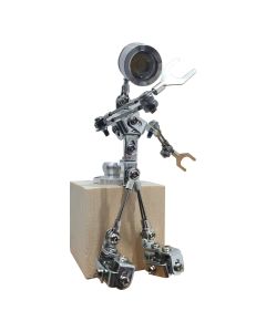 3D Metal Steampunk Sparkling Silver Mechanical Lamp Model