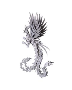 3D Puzzle Model Kit Mechanical Oriental Mystery Creature Silver Phoenix Metal Games DIY Assembly Jigsaw Crafts Creative Gift