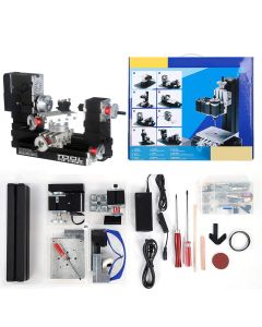 4 In 1 Micro Machine Tool DIY Assembly Kit (100PCS+) - Wire Saw Wood Lathe Sand Mill Handheld Machine Tool Model Kit