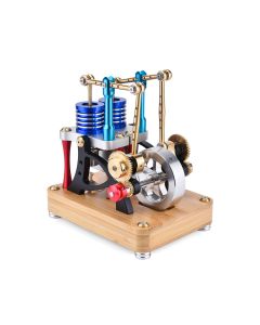 ENJOMOR Alpha Balance Beam Dual-Cylinder Dual-Piston Hot Air Stirling Engine External Combustion Engine Model