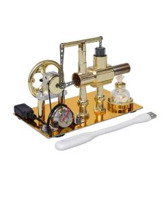 ENJOMOR Balance Single-cylinder Hot Air Stirling Engine Model with USB Light - Gift Collection