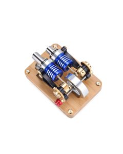 ENJOMOR α-type Alpha Double-Cylinder Double-Piston Hot Air Stirling Engine Model Toy Gift for Science and Education Machinery Enthusiasts