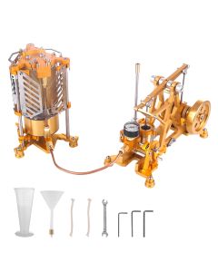 ENJOMOR Watt Steam Engine Reactor Model Steam Pump with Boiler Generator Scientific Educational Toys for Desktop Decor