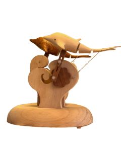 Handcrafted Wooden Dolphin Dynamic Model - Desktop Stress Relief Display
