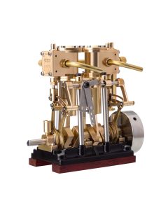 KACIO LS2-13S Vertical Steam Engine 2-cylinder Reciprocating Steam Engine with Oil Cup Reverse Rotation Steam Model Boat