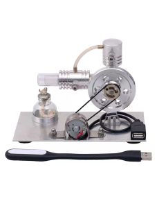 L-shape Stirling Engine Model with USB Connector and Night Light