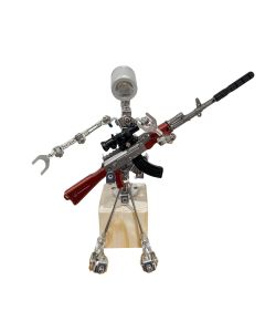 Metallic Silver Large 3D Steampunk DIY Robot Lighting with Weapons