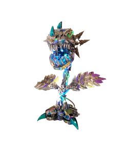 Piranha Plant Flower 3D Metal Mechanical Puzzle Model Kit with LED Lights-400 Pieces