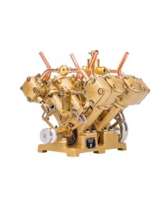 RW-V4 Mini V-Shape 4-Cylinder Reciprocating Steam Engine Model for 90-150cm Steamships
