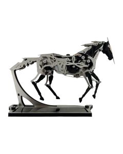 Solar Powered Mechanical Running Horse 3D Metal Puzzle Kit, DIY Steampunk Model Decor