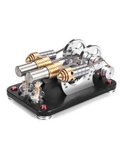 Stirling Engine 2-cylinder Parallel Metal Bootable Model Micro External Combustion Engine Model