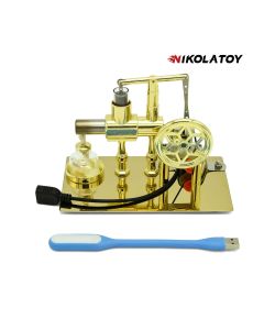 Stirling Engine Model with Power Generation and Indicator Light