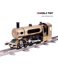 TECHING Engine Steam Train Model With Pathway Full Aluminum Alloy Model Kits