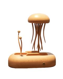 Wooden Jellyfish Bionic Ocean Creature Model – Dynamic Desktop Stress Relief Display