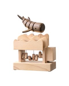 Wooden Whale Dynamic Model - Desktop Stress Relief Display (Non-Music Box)
