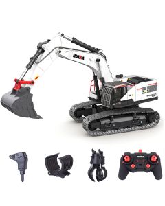 HUINA 1:14 22CH 2.4G RC Excavator Model 4-in-1 Alloy Remote Controll Crusher Construction Vehicles Toy