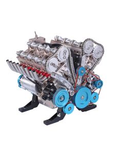 Teching V8 Engine Model Kit Metal Assembly DIY Kit 500+Pcs Mechanical Car Engine Science Experiment Physics Toy