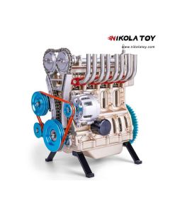 TECHING L4 Car Engine Model Full Metal Assembling Four- Cylinder Building Kits