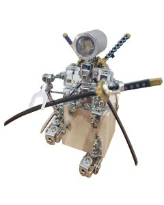 3D Metal Steampunk Shining Blade Steel Samurai Model