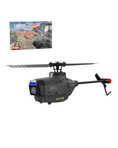 C127AI RC Helicopt, 2.4G RC 4CH Scout Drone Brushless Aircraft Model Without Aileron (RTF Version/Black)