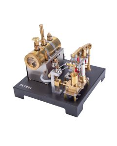 RETROL Full Metal Beam Engine Steam Engine Model Kit with Horizontal Boiler with Centrifugal Regulator Flyball