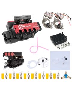 TOYAN V8 Engine FS-V800G 28cc Gasoline Engine Model Kit with Supercharger CDI Ignition Accessories That Works