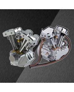 CISON V2 Engine V-twin 2-Cylinder 4-Stroke Air-Cooled Gasoline Engine Motorcycle RC Engine Model - Panhead & Shovelhead Collection