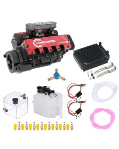 TOYAN & HOWIN V8 Engine FS-V800G 1/10 28cc Gasoline Engine with Starter Kit - Build Your Own V8 Engine - V8 Engine Model Kit That Works